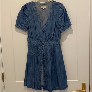 Madewell denim button up mini dress sized small